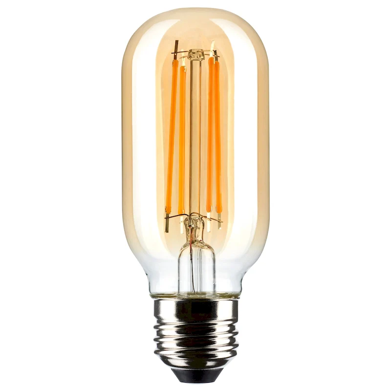 5.5 Watt T14 LED - Clear - Medium Base - 2000K - 500 Lumens - 120 Volt - Amber