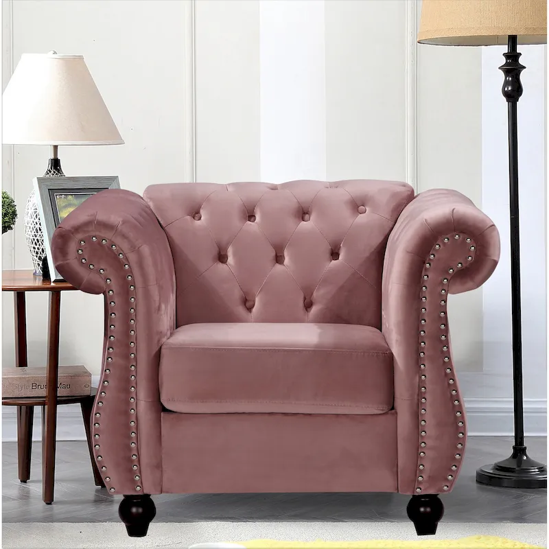 Kemos Classy Velvet Chesterfield Armchair
