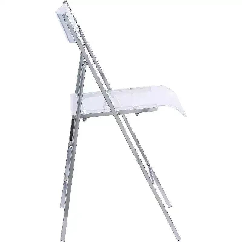 InterSpaceLiving Kasper Flex Luxury Modern Folding Chair Acrylic Lucite 2 Pk