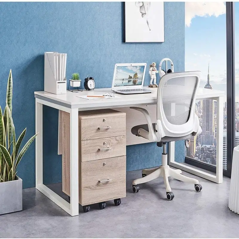 3-Drawer Rolling Wood File Cabinet with Lock