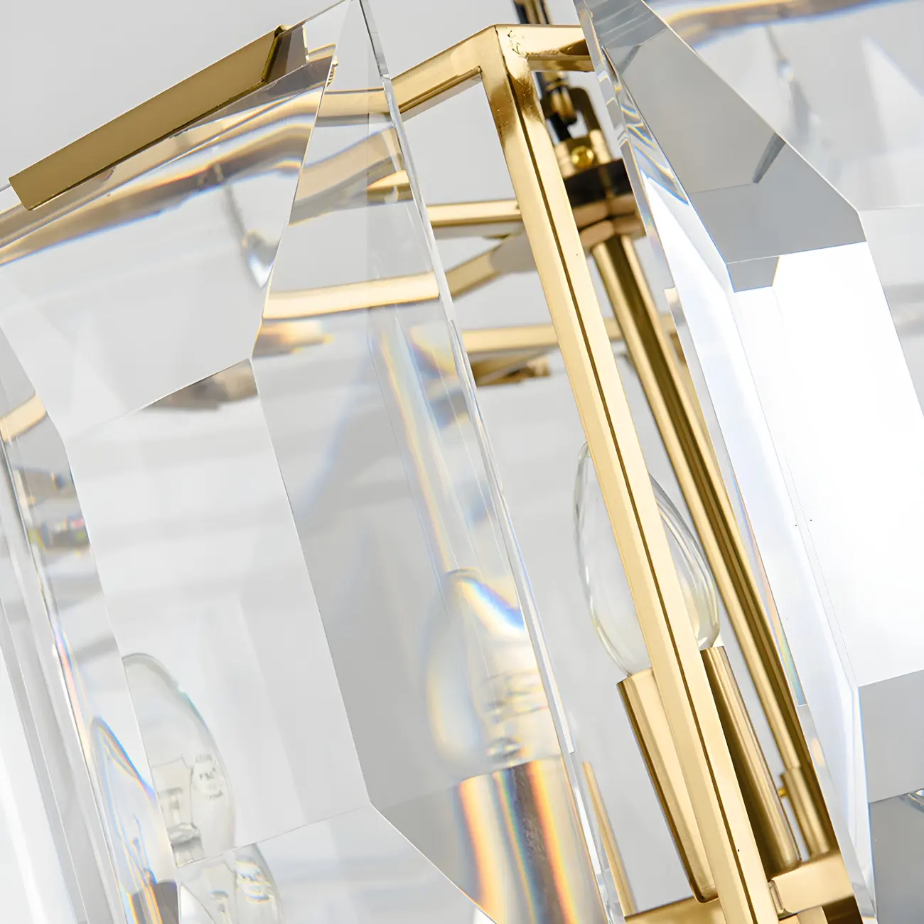 Modern Crystal Island Chandelier in Black and Gold