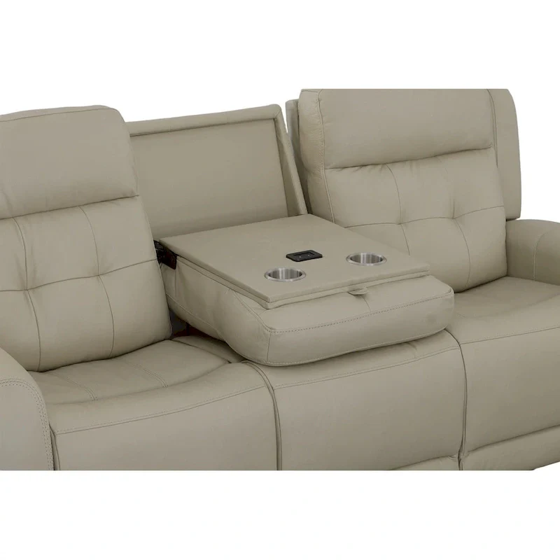 Grant 87 Leather Power Reclining Sofa with Power Headrests by Flexsteel