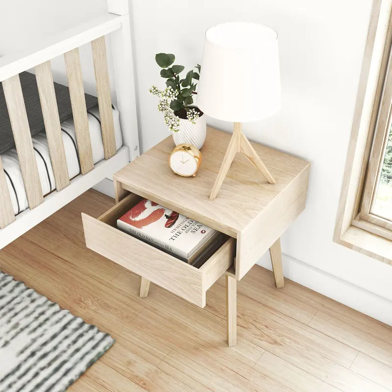 Max and Lily Scandinavian Nightstand with Drawer
