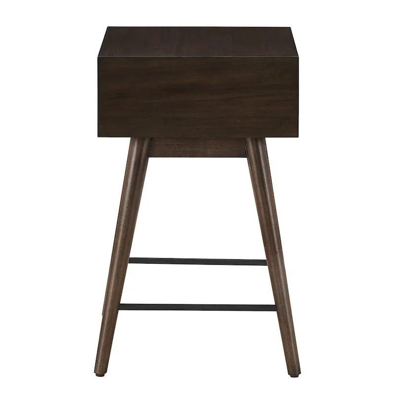 Mid-Century Modern Wood End Table with 1 Drawer, Compact Nightstand Side Table