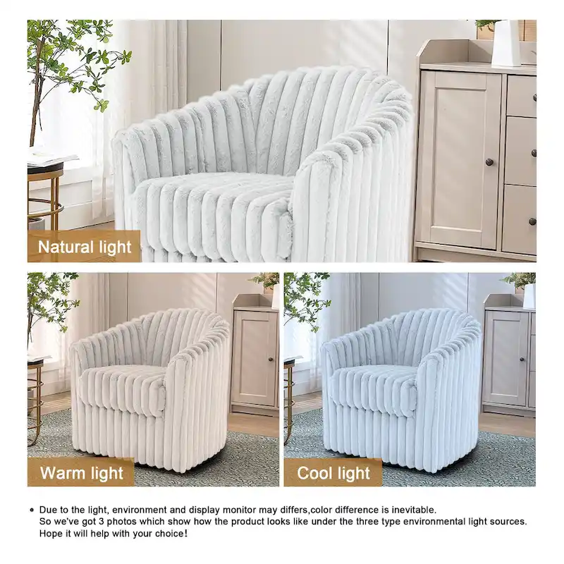 Single Sofa Armchair Swivel Barrel Chair (Set of 2)