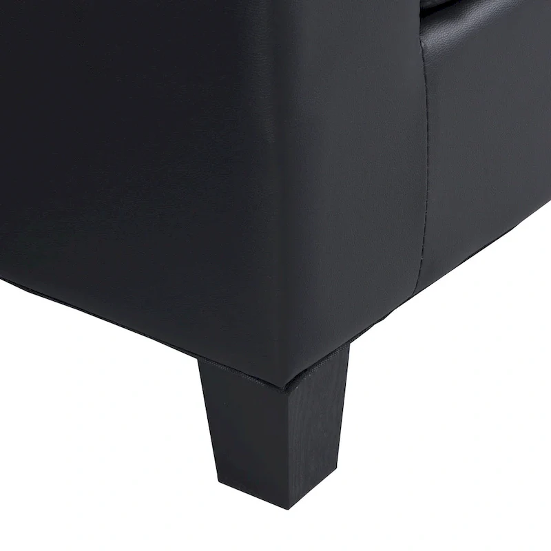 Black 96.06 Modern L-Shaped 4 Seater Sectional Sofa with Chaise Lounge, Cup Holders, and Throw Pillows