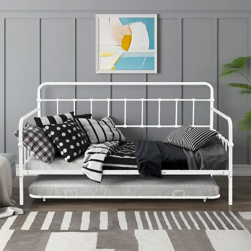 Metal Frame Daybed with trundle