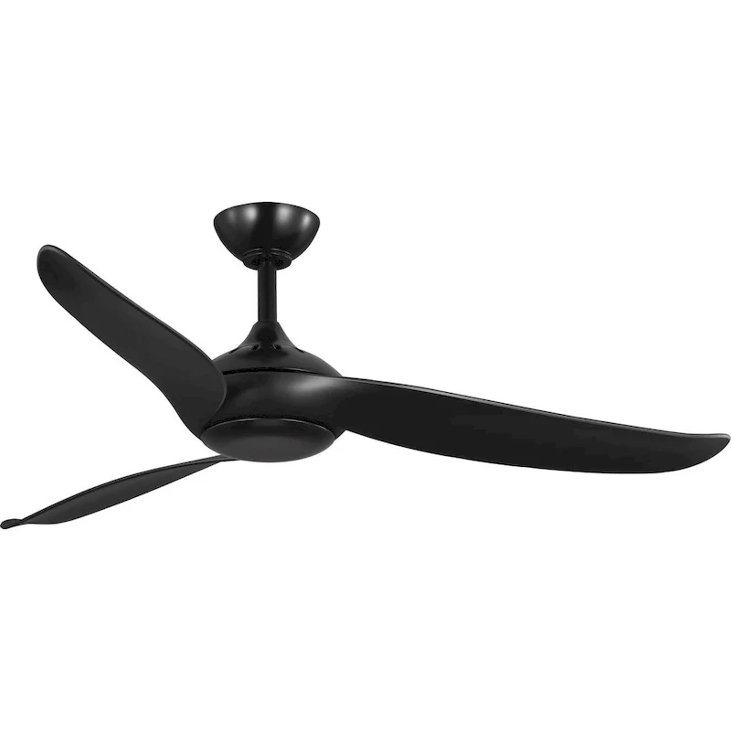 Conte Collection 52-in Three-Blade Matte Black Contemporary Ceiling Fan with Matte Black Blades - 52 in x 52 in x 14.0625 in