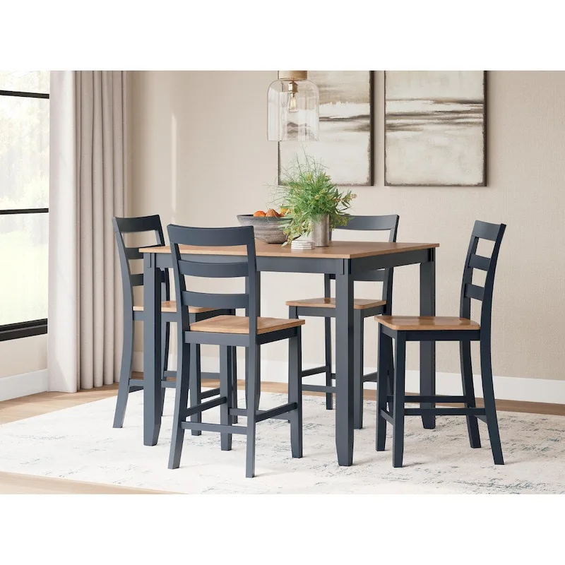 Signature Design by Ashley Gesthaven Counter Height Dining Table and 4 Barstools (Set of 5)