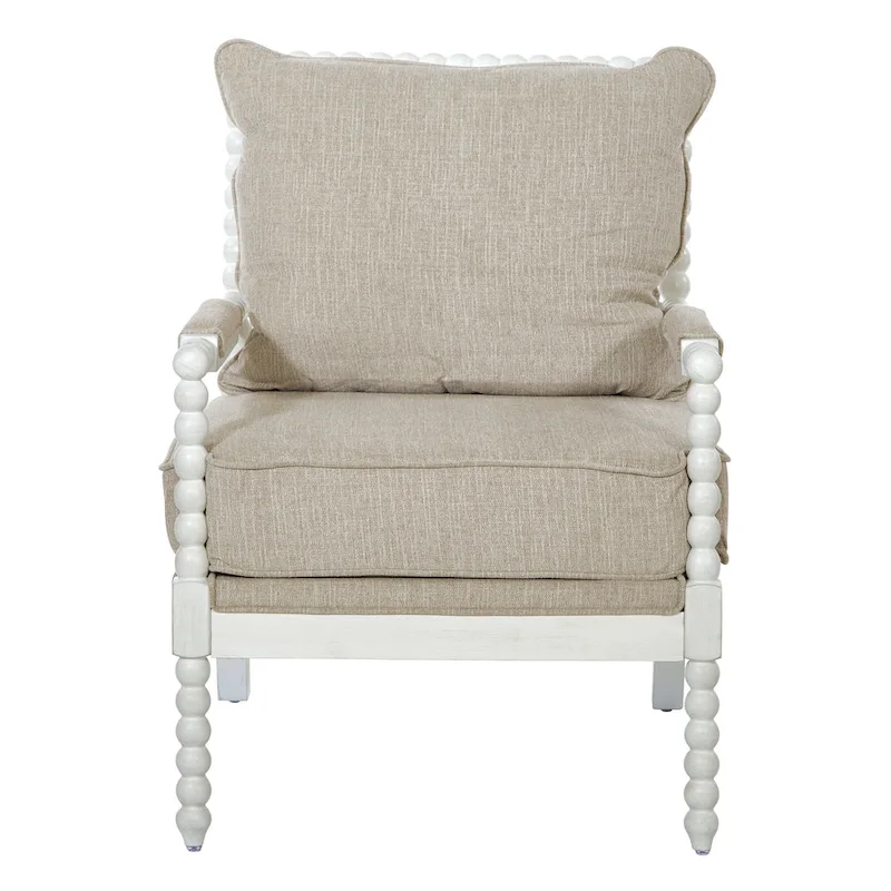 Kaylee Spindle Chair in Fabric with White Frame