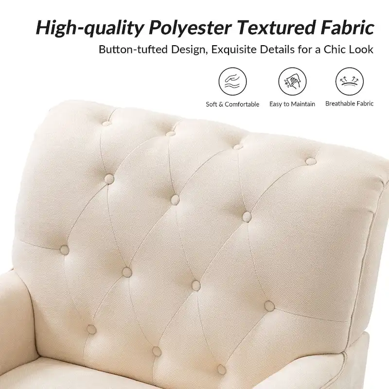 Geltrude Classic Upholstered Accent Arm Chair with Button Tufted Back by HULALA HOME