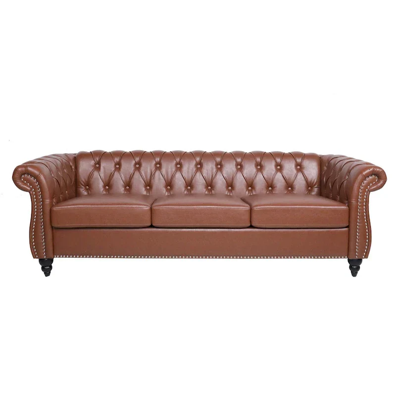 84.65 Rolled Arm Chesterfield 3 Seater Sofa