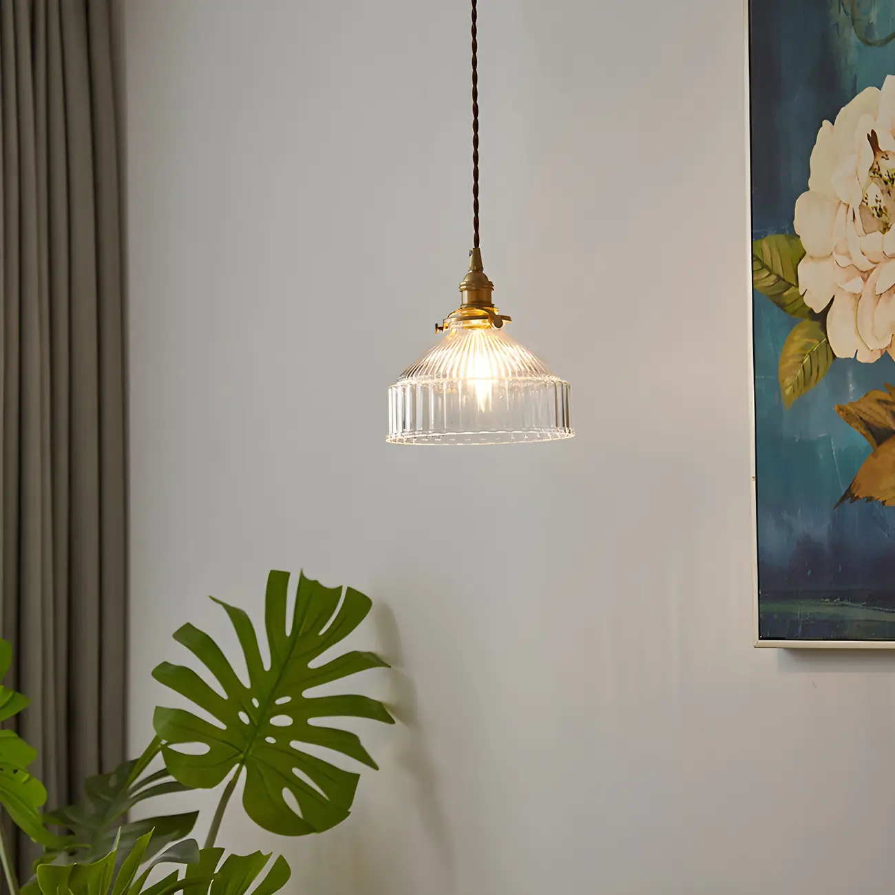 Industrial Clear Glass Hanging Pendant Light for Kitchen