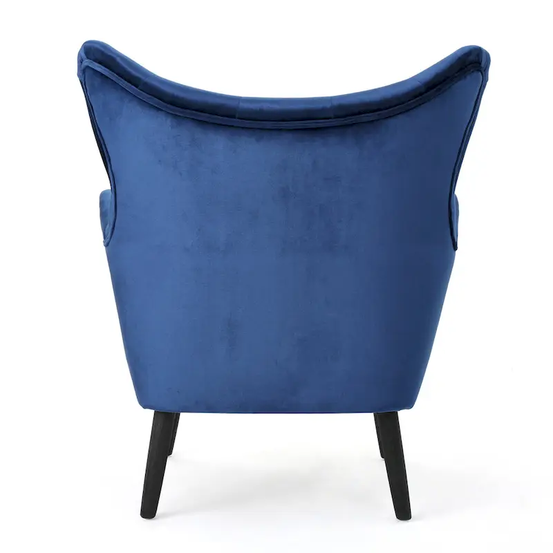 Navy Blue 34.25 Velvet Wingback Arm Chair