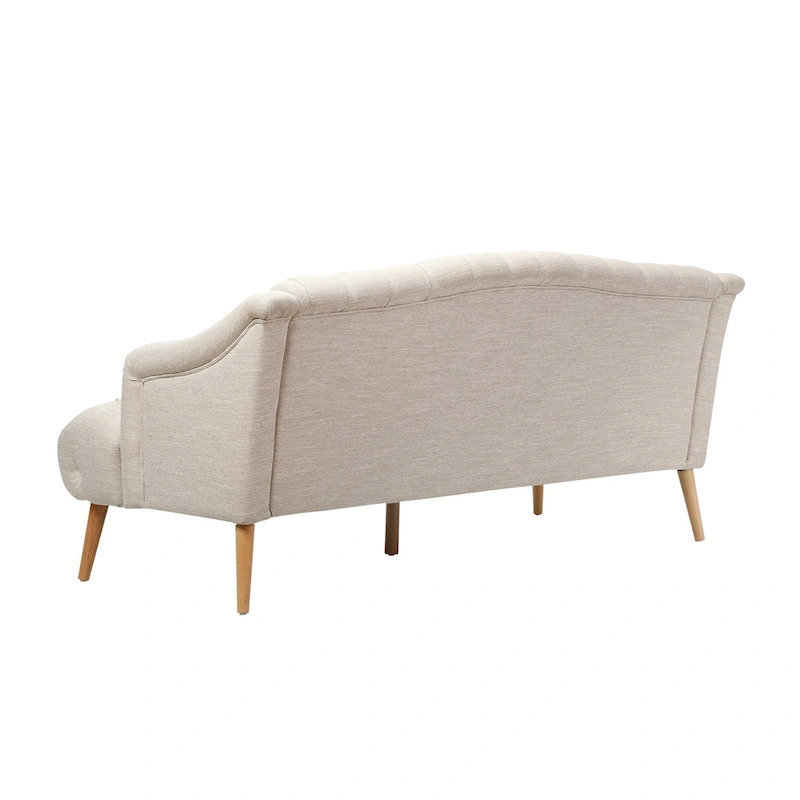 Modern 73.25 Button Tufted 3-Seater Sofa with Birch Legs
