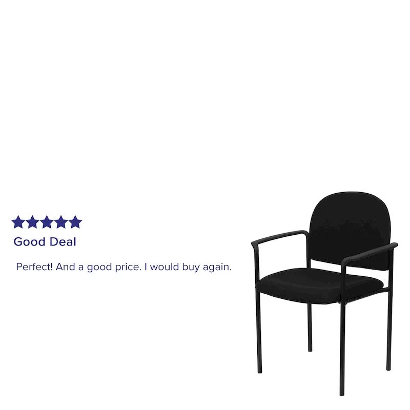 Stackable Steel Reception Chair with Arms - Padded Seat (Single)