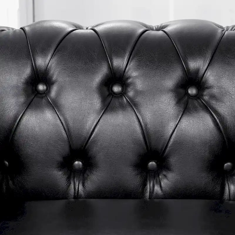 Black Modern 39 Tufted Accent Chair with Nailheads