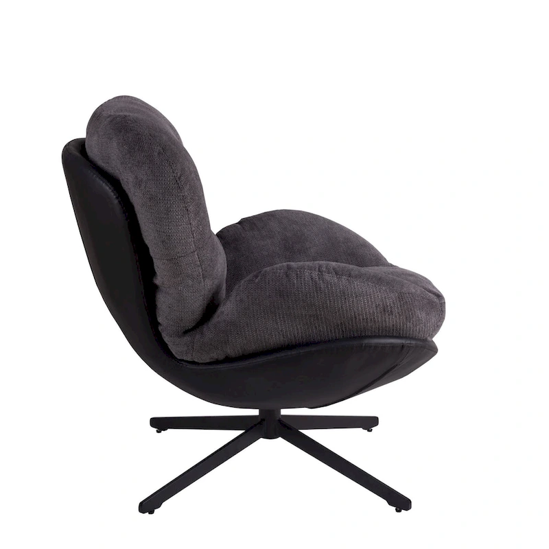 Modern Chenille 360 Swivel Office Chair with Metal Base Frame