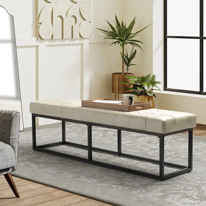 Alicia Classic Genuine Leather Durable Easy Suitable Bedroom Bench by HULALA HOME