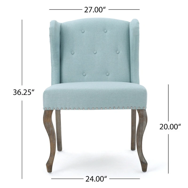 Niclas Wing Back Studded Fabric Accent Chairs (Set of 2) by Christopher Knight Home