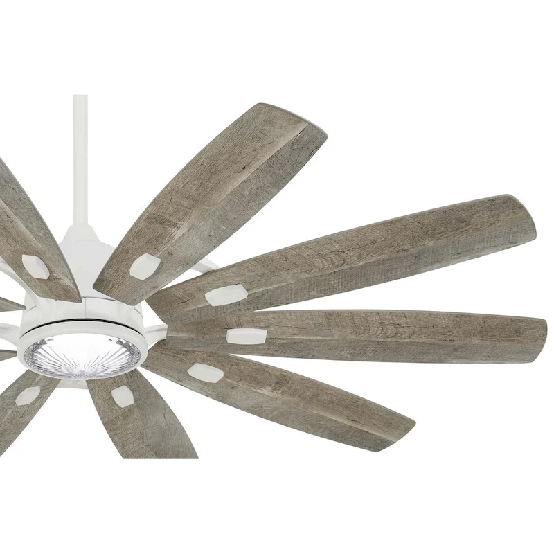 Minka Aire Barn Flat White 10 Blade 65 Inch Ceiling Fan With LED Light