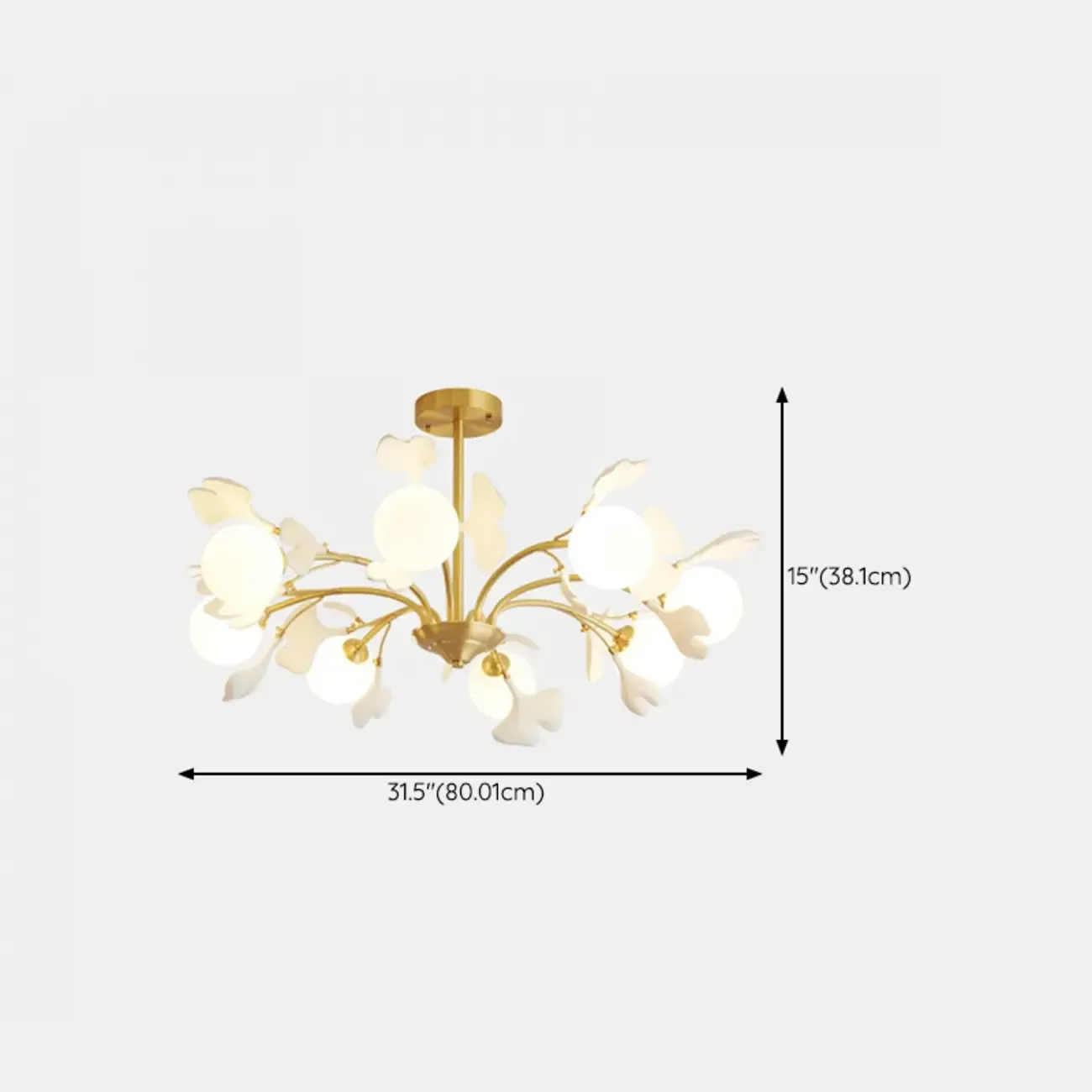 Modern Brass Branch Chandelier with Elegant Design