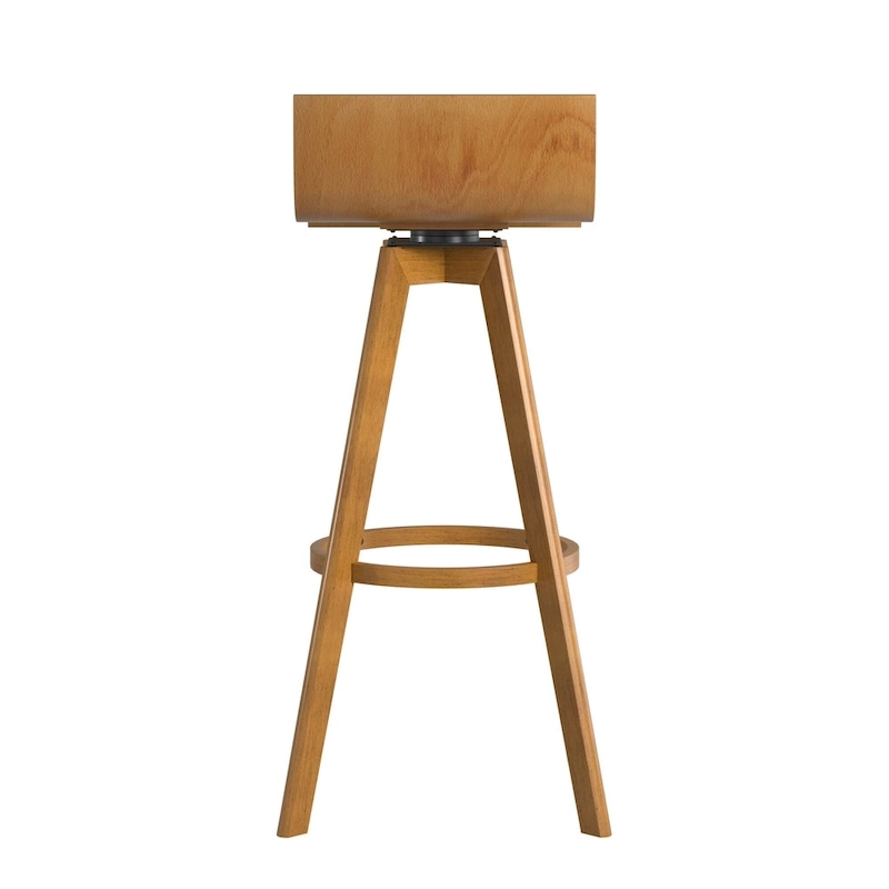 Ellery Mid-Century Modern Swivel Wood Stool (Set of 2) iNSPIRE Q Modern