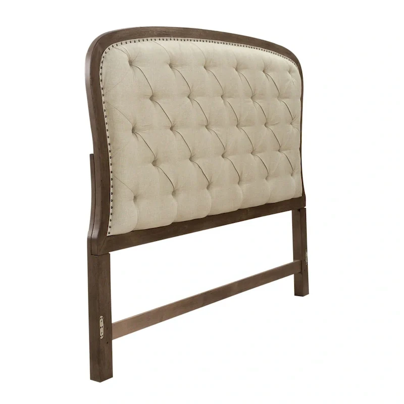 Americana Farmhouse Dusty Taupe Queen Tufted Panel Headboard
