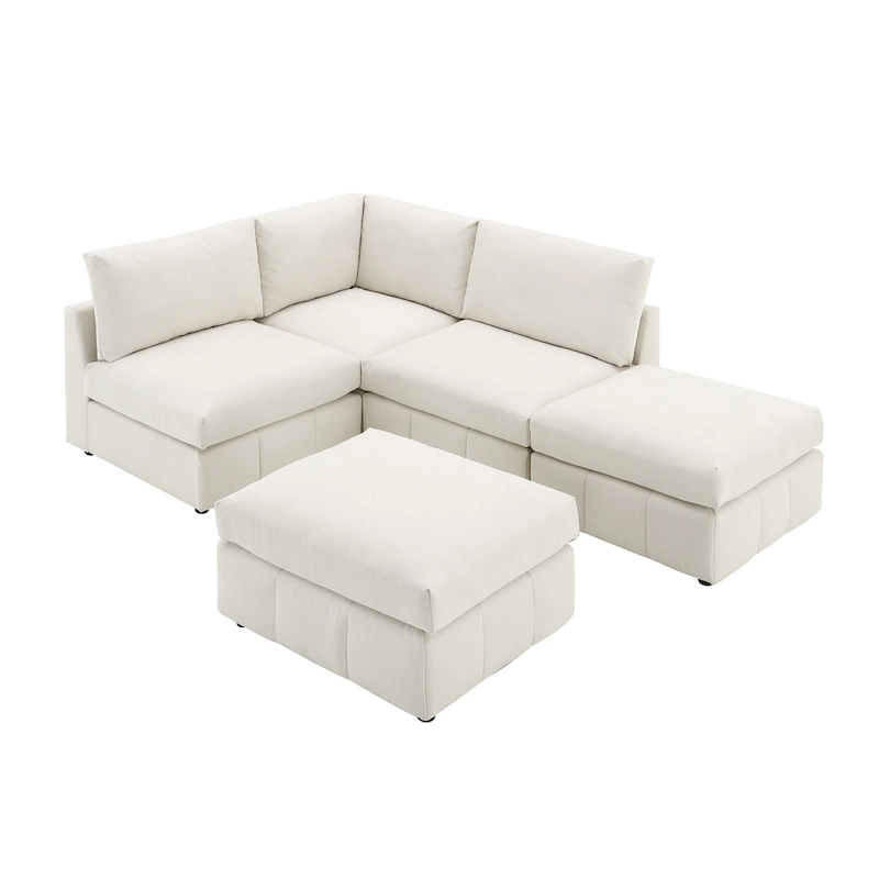 93Modern Sectional Sofa with Vertical Stripes