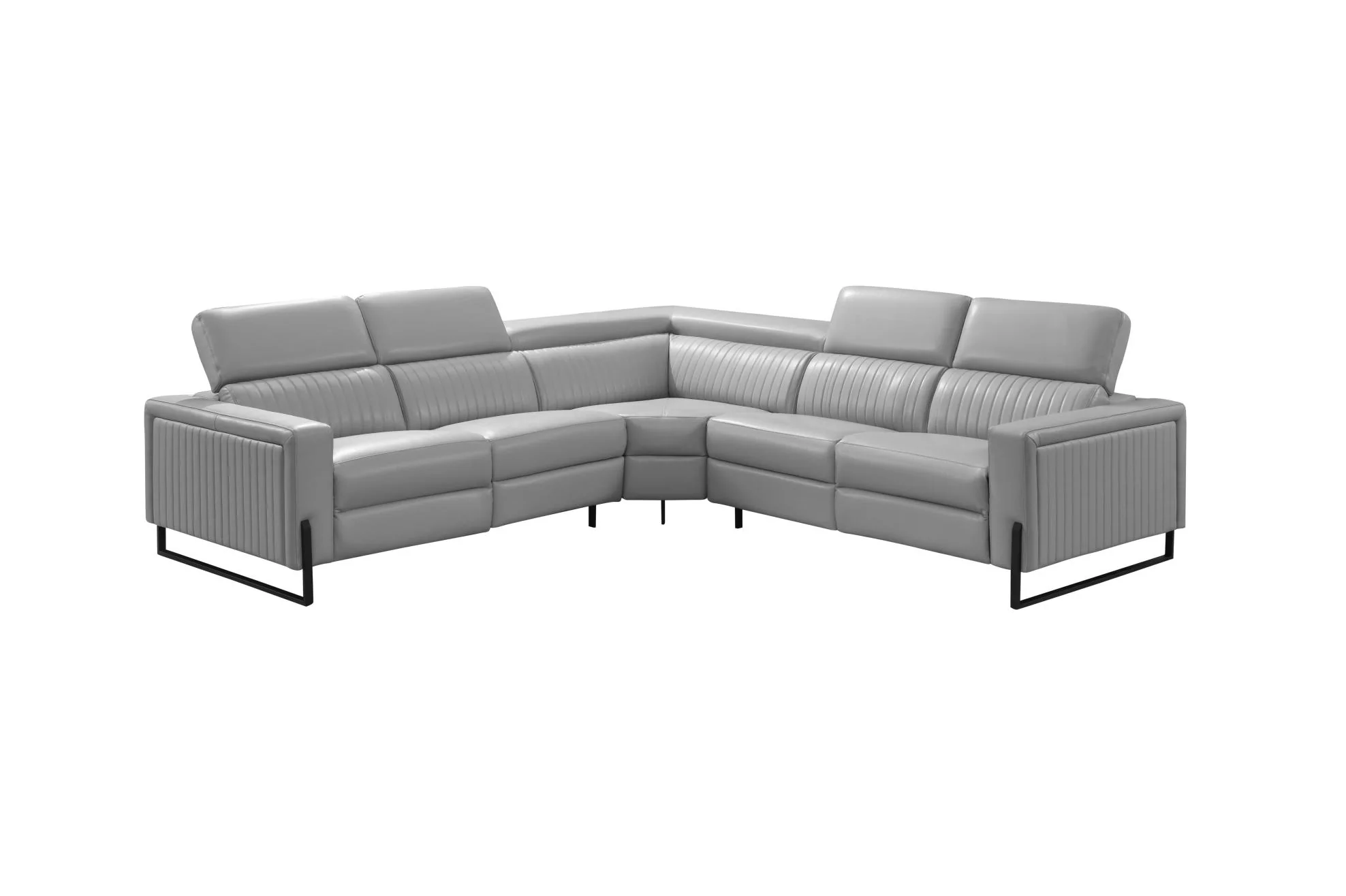 Cameron Leather Match Reclining Sectional