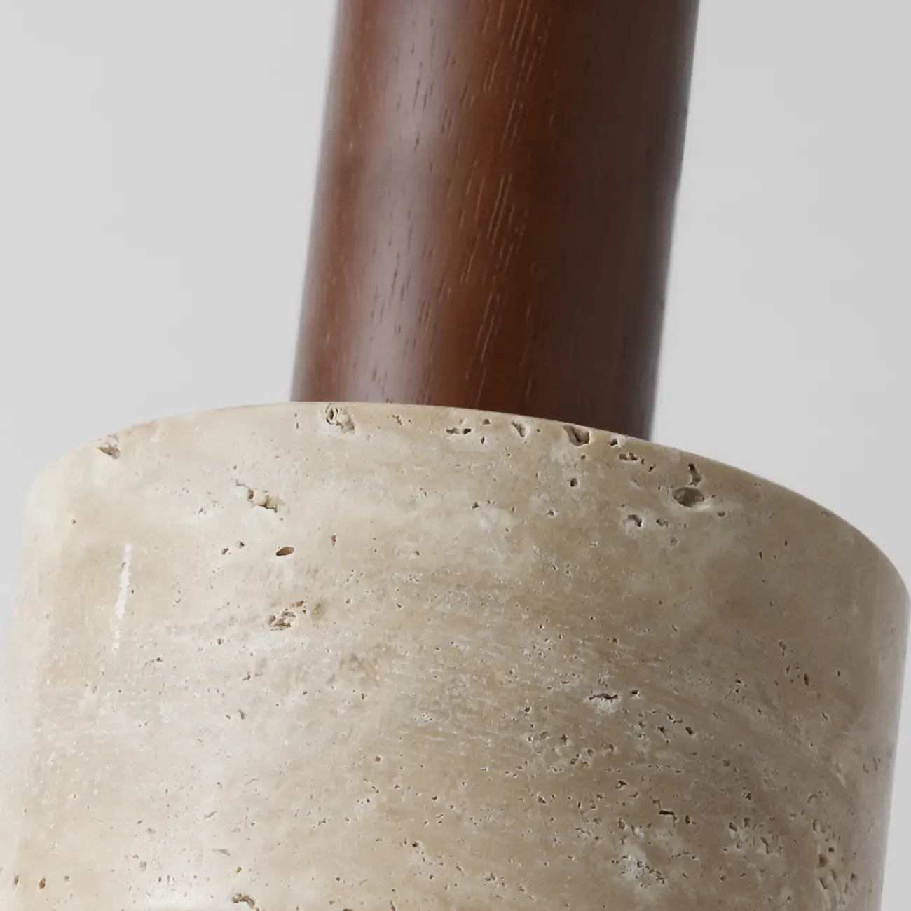 Cylinder Wood Stone Rope Bedside Pendant Light