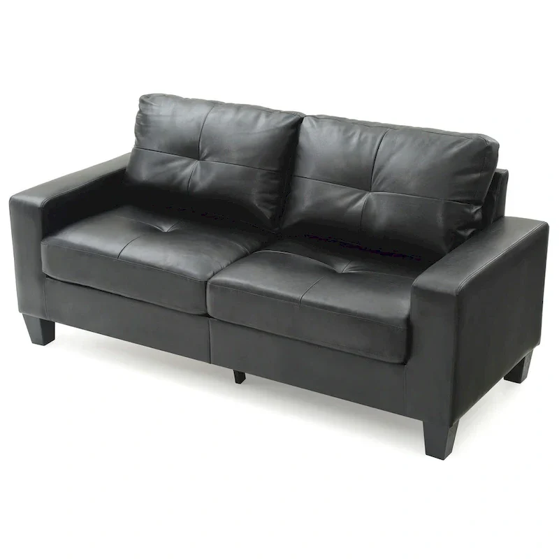 71 in. W Track Arm Faux Leather 3-Seat Sofa