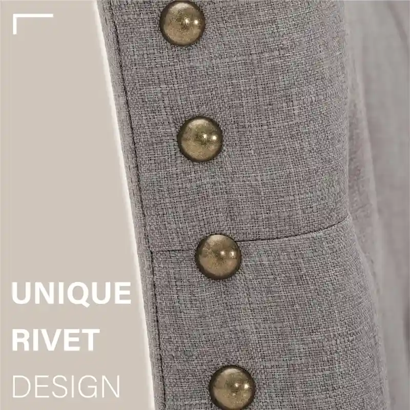 Set of 4 Upholstered Faux Leather/Fabric Dining Room Chairs with High Back and Solid Wood Legs