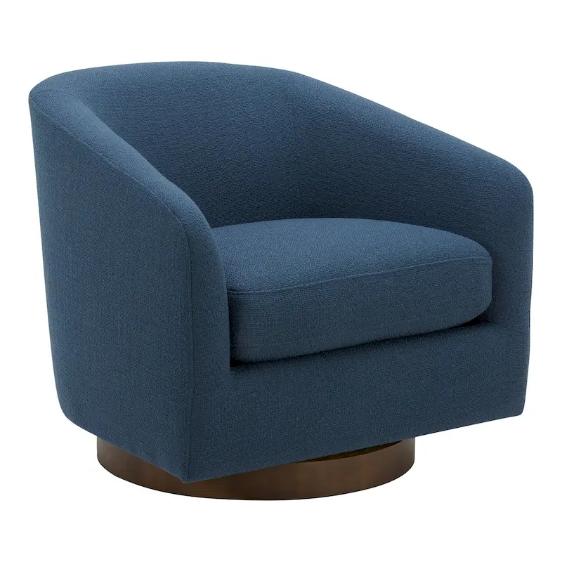 Aurelle Home Modern Upholsted Swivel Barrel Chair