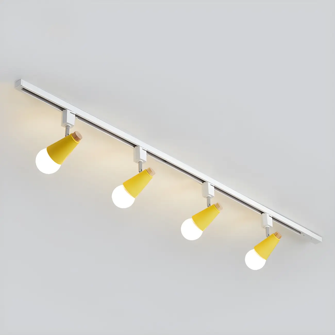 4-Light Modern Conical Adjustable Semi Flush Track Light