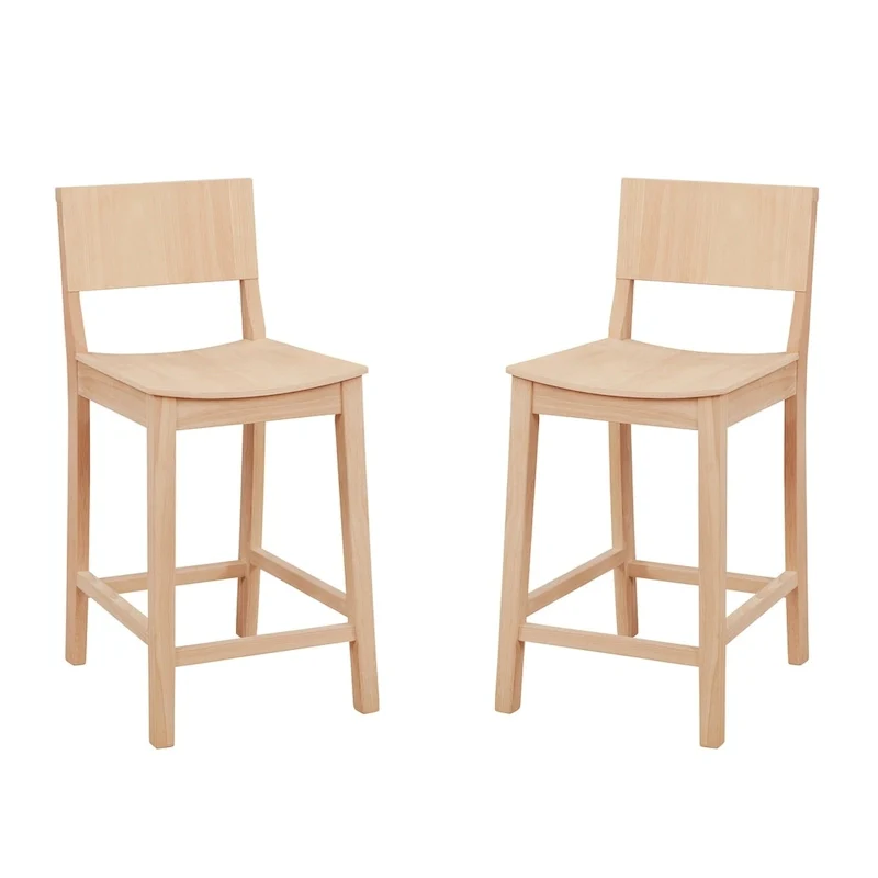 Dahlia Wood 24-Inch Armless Counter Stool (Set of 2)