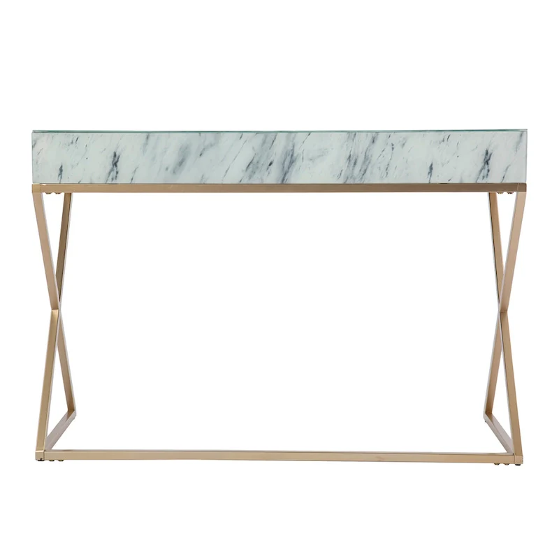 Kewen Glam White Stone Writing Desk