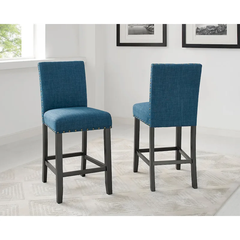 Gallaccio Contemporary 25-inch Fabric Stool (Set of 2)