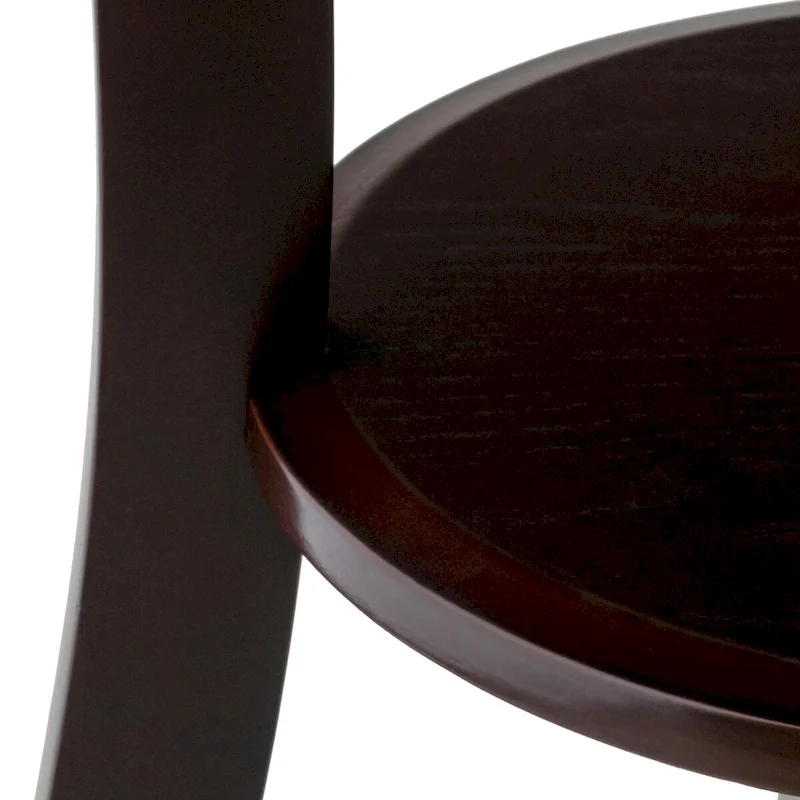 Sasha Round Accent Table, Cappuccino - 20W x 20D x 27H.