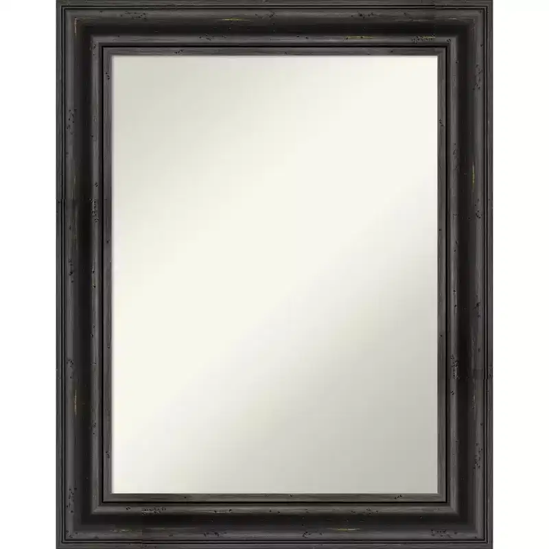 Rustic Pine Non-Beveled Wood Bathroom Wall Mirror