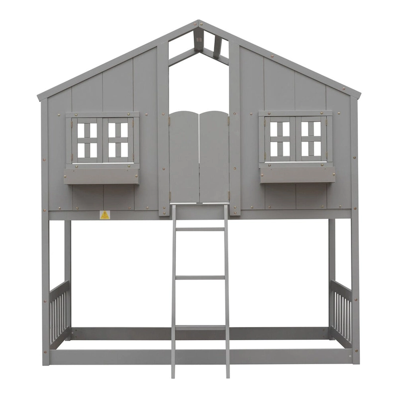 win over Twin House Bunk Bed with Roof