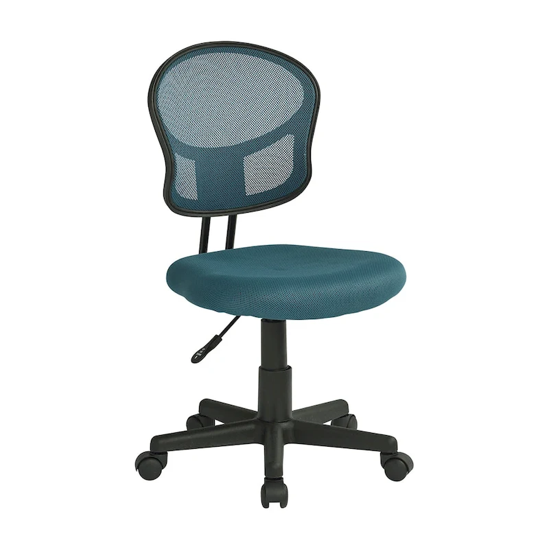 Blue Mesh Armless Task Chair