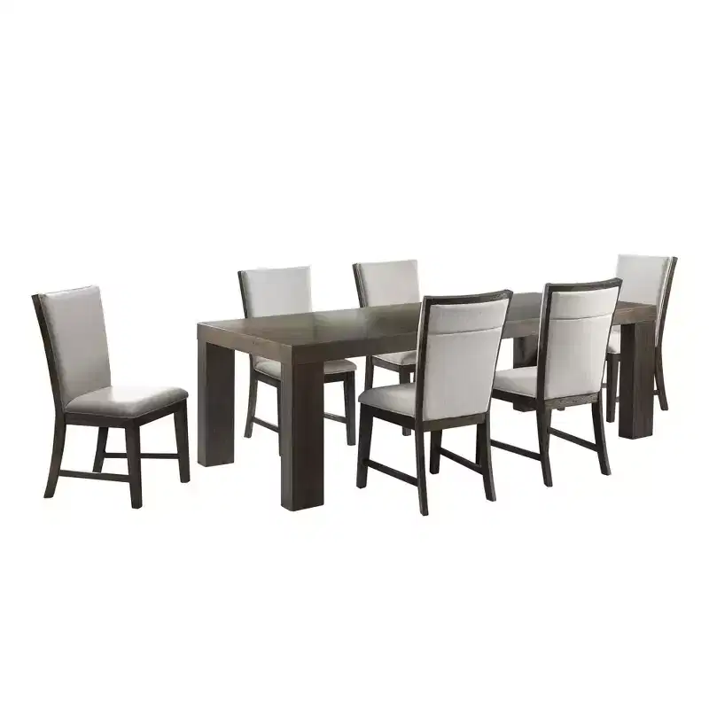 7pc Jasper Extendable Dining Table & Six Upholstered Side Chairs Toasted Walnut - Picket House Furnishings