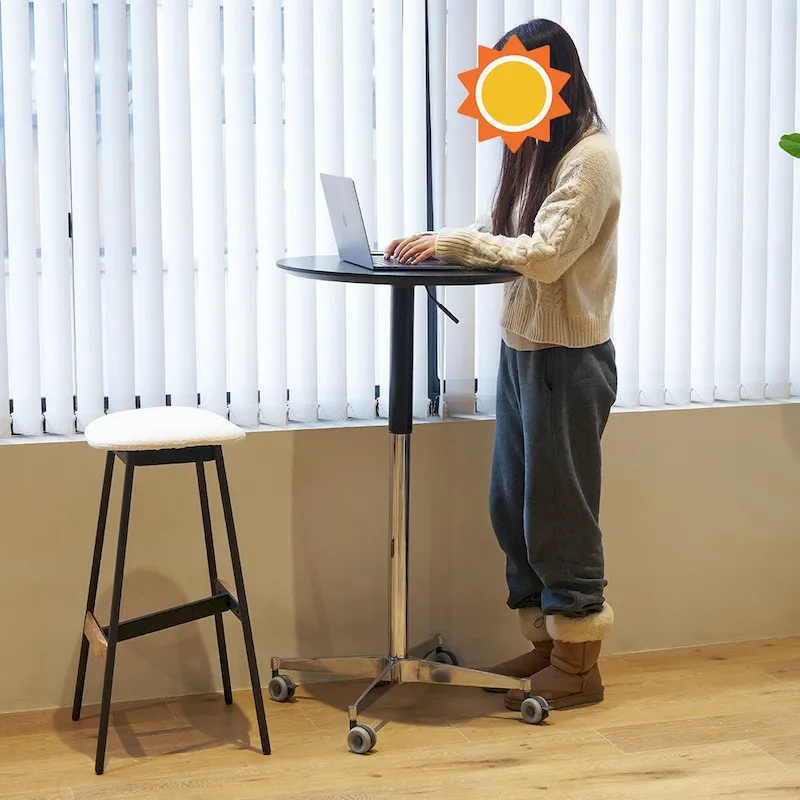 Adjustable Height Bar Table with 360° Swivel - Aluminum Base (24