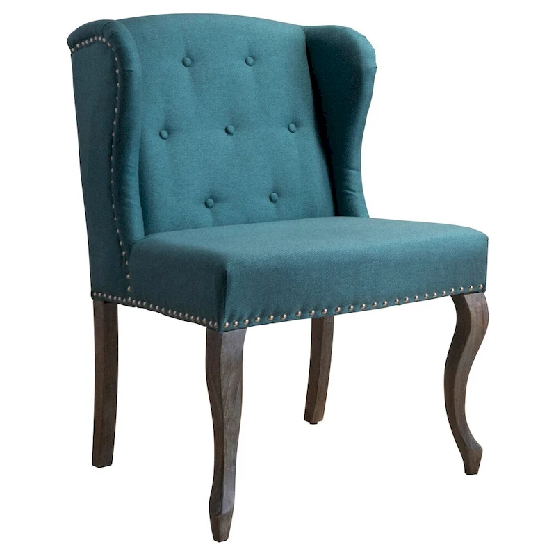 Niclas Wing Back Studded Fabric Accent Chair by Christopher Knight Home