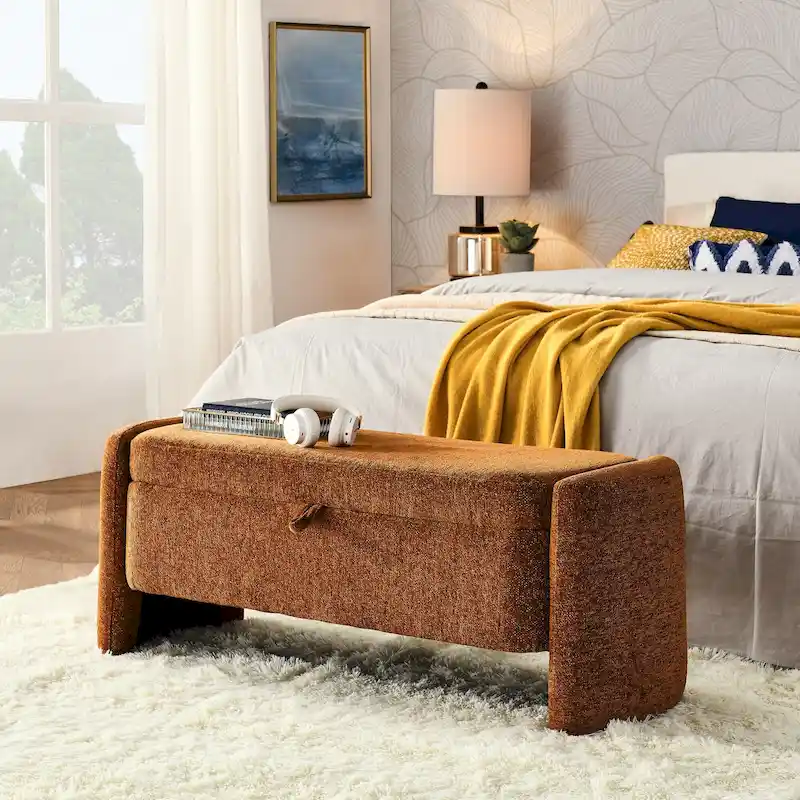 Oval Ottoman Storage Bench