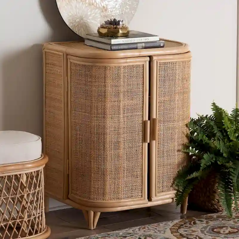 Yanka Bohemian Natural Rattan Storage Cabinet