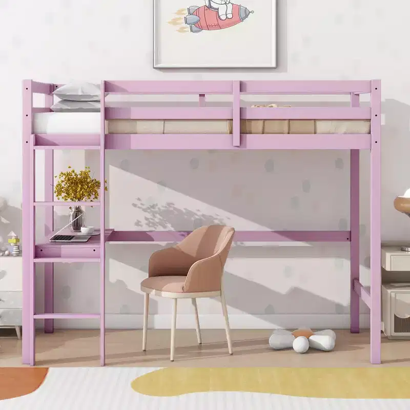 MAYEERTY Twin Bed Frame Upholstered Faux Leather Kid-Friendly No Box Spring Needed