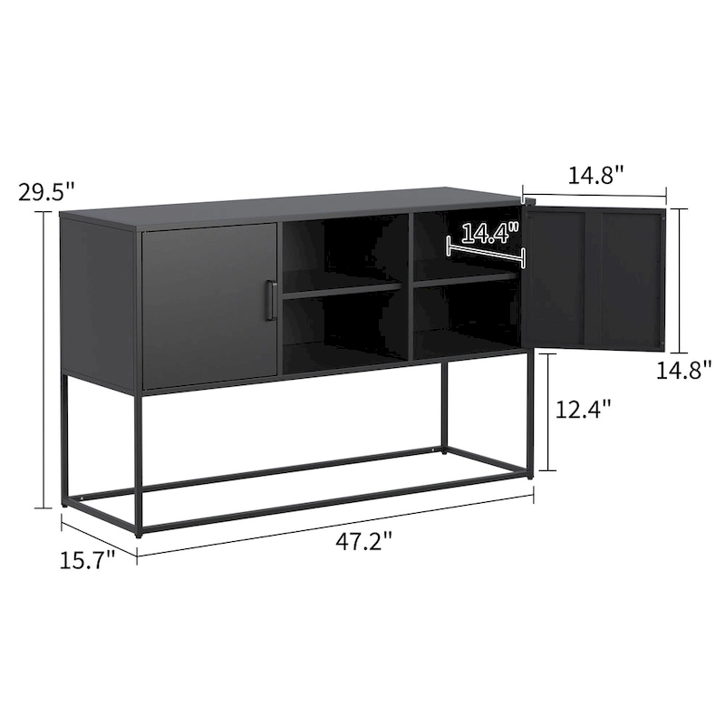 Metal Sideboard Cabinet with Adjustable feet