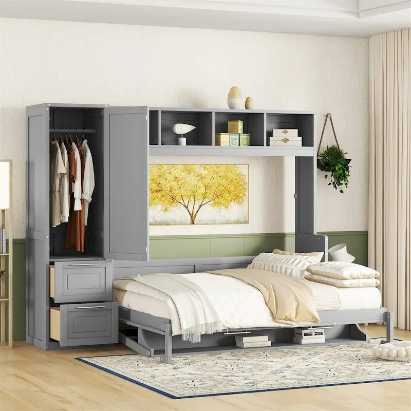 Murphy Bed / Wall Bed — With Wardrobe And Drawers